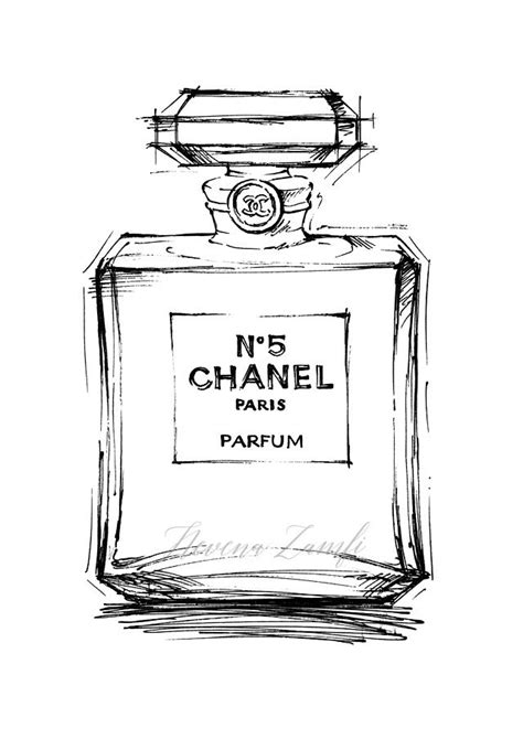 chanel bottle black and white painting